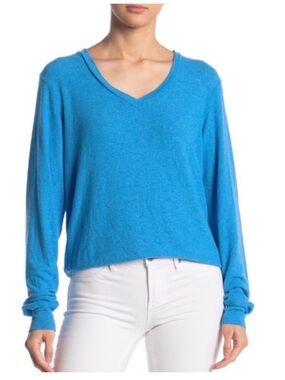 Wildfox Turquoise V-Neck Pullover
